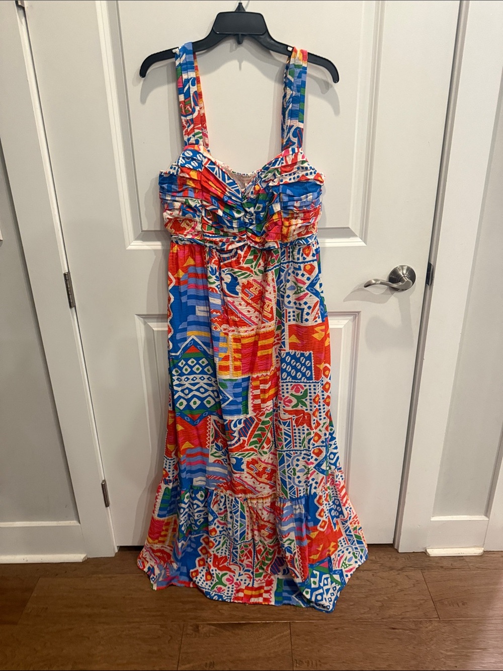 Skies Are Blue Multicolor Patchwork Maxi Dress - perfect Greece trip dress